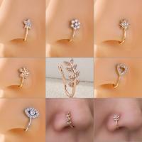Nose Piercing Jewelry, Brass, plated, Unisex & micro pave cubic zirconia 13-14mm 