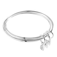 Cupronickel Bangle, silver color plated, three layers & for woman, original color 