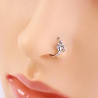 Nose Piercing Jewelry, Brass, platinum color plated, Unisex & micro pave cubic zirconia 10-11mm 