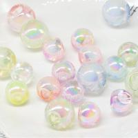 Plating Acrylic Beads, Round, DIY mixed colors, Approx 