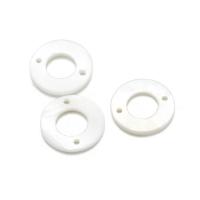Shell Jewelry Connector, Donut, DIY & 1/1 loop & hollow, white, 15mm, Approx 