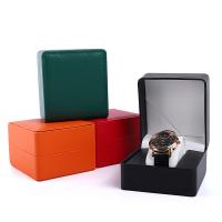Caja de reloj de cuero, Cuero de PU, Cuadrado, Sostenible, más colores para la opción, 100x110x75mm, Vendido por UD