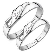 Couple Finger Rings, Brass, platinum plated, Adjustable, original color 