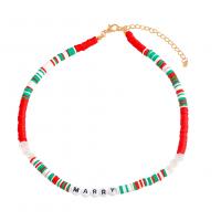 Fimo Schmuck Halskette, Zinklegierung, mit Polymer Ton, Modeschmuck & für Frau, farbenfroh, Länge:41-48 cm, verkauft von Strang