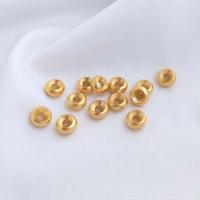 Brass Spacer Bead, Flat Round, real gold plated, DIY, golden 