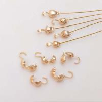 Brass Bead Tips, real gold plated, DIY golden 