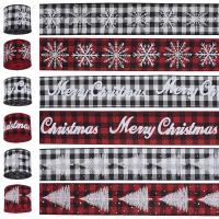Weihnachten Bänder, Baumwolle, 6 Stück & Weihnachts-Design & DIY, gemischte Farben, 63mm, 6Spulen/Menge, verkauft von Menge