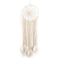 Fashion Dream Catcher, Cotton Thread, with Wood, handmade, for home and office, white 