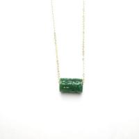 Piedra del jaspe colgante, Columna, unisexo, verde, 14x9.5mm, Vendido por UD