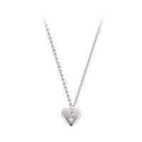 Brass Jewelry Necklace, Heart, platinum plated, fashion jewelry & for woman, original color, 455mm 