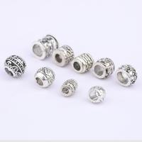 Zinc Alloy Large Hole Beads, antique silver color plated, DIY 