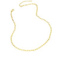Brass Chain Necklace, with 2 extender chain, 18K gold plated, Unisex golden .7 Inch 