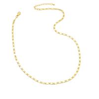 Brass Chain Necklace, with 2 extender chain, 18K gold plated, Unisex golden .1 Inch 