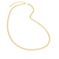 Brass Chain Necklace, with 2 extender chain, 18K gold plated, Unisex golden .7 Inch 
