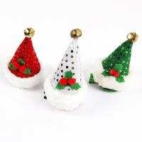 Christmas Hair Clip, Plush, with Zinc Alloy, Christmas Hat, Christmas jewelry 