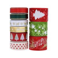 Christmas Ribbons, Polyester, nine pieces & Christmas Design & DIY, mixed colors 