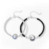 Couple Bracelet, 925 Sterling Silver, plated, fashion jewelry & micro pave cubic zirconia & enamel 