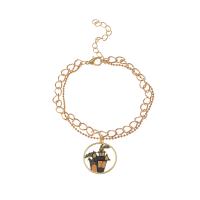 alliage de zinc bracelet, Placage de couleur d'or, Bijoux d'Halloween & pour femme & émail, plus de couleurs à choisir Environ 7.7-7.8 pouce, Vendu par PC