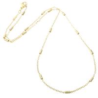 Brass Chain Necklace, gold color plated, Unisex Approx 17.8 Inch 