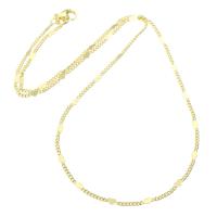 Brass Chain Necklace, gold color plated, Unisex Approx 17.4 Inch 