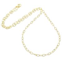 Brass Chain Necklace, gold color plated, Unisex Approx 17.7 Inch 