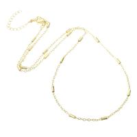 Brass Chain Necklace, gold color plated, Unisex Approx 19.8 Inch 
