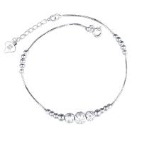 Stainless Steel Anklets Jewelry, 925 Sterling Silver, silver color plated, fashion jewelry & for woman, silver color, 245mm 