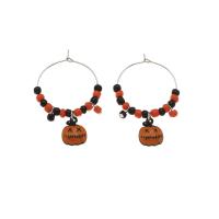 Resin Drop Earring, with Seedbead & Zinc Alloy, plated, Halloween Jewelry Gift & for woman & hollow 