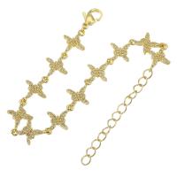 Cubic Zirconia Micro Pave Brass Bracelet, gold color plated, micro pave cubic zirconia & for woman & hollow Approx 8.5 Inch 