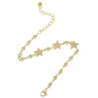 Cubic Zirconia Micro Pave Brass Bracelet, gold color plated, micro pave cubic zirconia & for woman & hollow Approx 9.5 Inch 