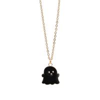 Halloween Necklace, Zinc Alloy, Ghost, gold color plated, Halloween Design & for woman & enamel .75 Inch 
