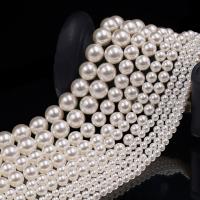 Perlas de Cristal, Perlas de vidrio, Esférico, Bricolaje & diverso tamaño para la opción, Blanco, longitud:aproximado 16 Inch, Vendido por Sarta