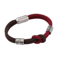 Milan Cord Bracelet, with 316 Stainless Steel, polished, fashion jewelry & Unisex & blacken, 8mm 