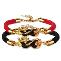Bracelet de couple, cupronickel, Placage de couleur d'or, bracelet tressé & autocollant époxyde, plus de couleurs à choisir, Vendu par PC