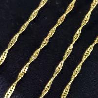 Gourmette laiton de bijoux, Placage de couleur d'or, chaîne latérale & DIY, 1.5mm, Vendu par m