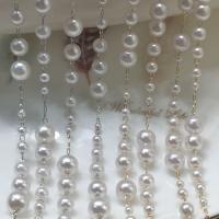 Brass Ball Chain, with Plastic Pearl, Round, plated, DIY 3mm,4mm,5mm,6mm,8mm 