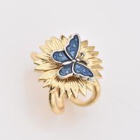 Scarf Buckle, Zinc Alloy, Butterfly, gold color plated, for woman & enamel, 17-21mm 