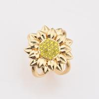 Scarf Buckle, Zinc Alloy, Flower, gold color plated, for woman & with rhinestone, 17-21mm 