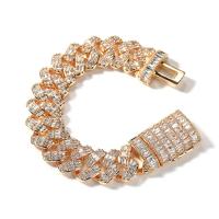 Cubic Zirconia Micro Pave Brass Bracelet, plated, fashion jewelry & micro pave cubic zirconia & for woman 16mm 