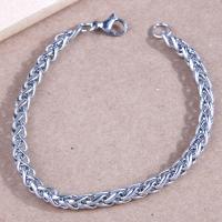 304 Stainless Steel Bracelet, for man, original color Approx 20 cm 
