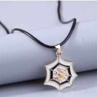 Enamel Zinc Alloy Necklace, with Wax Cord, Spider Web, gold color plated, Unisex, mixed colors Approx 44 cm 