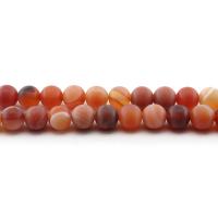 Natural Lace Agate Beads, Round, polished, DIY & frosted, red Approx 38 cm 
