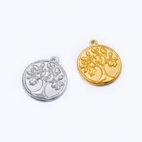 Stainless Steel Pendants, 304 Stainless Steel, Vacuum Ion Plating, fashion jewelry & tree of life design & DIY 