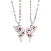 Couple Zinc Alloy Necklace, with 5 extender chain, Butterfly, plated, fashion jewelry cm 