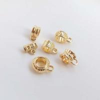 Brass Bail Bead, real gold plated, DIY golden 