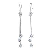 Cubic Zirconia Micro Pave Sterling Silver Earring, 925 Sterling Silver, polished, micro pave cubic zirconia & for woman, original color 
