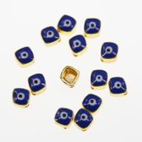 Zink Legierung Evil Eye Perlen, Zinklegierung, KC goldfarben plattiert, DIY & Emaille, blau, 9x9x6mm, ca. 100PCs/Tasche, verkauft von Tasche