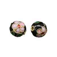 Enamel Brass Beads, Round, gold color plated, DIY 10mm 