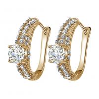 Brass Lever Back Earring, plated, fashion jewelry & micro pave cubic zirconia & for woman 