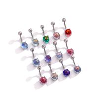 Stainless Steel Belly Ring, 304 Stainless Steel, with Acrylic, fashion jewelry & for woman 5mm, 8mm 